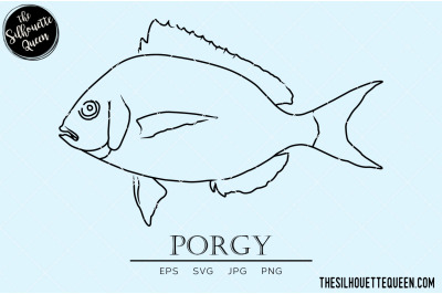 Porgy Hand sketched, hand drawn vector clipart