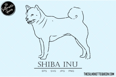 Shiba Inu Hand sketched, hand drawn vector clipart