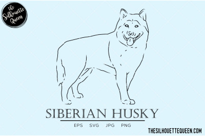 Siberian Husky Hand sketched, hand drawn vector clipart