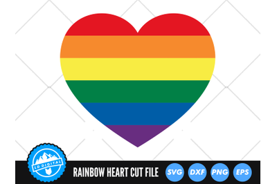 Rainbow Heart SVG | Pride Heart Cut File | LGBTQ Love SVG