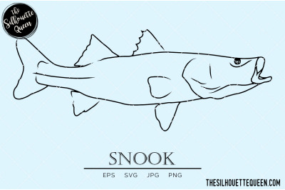 Snook Hand sketched&2C; hand drawn vector clipart