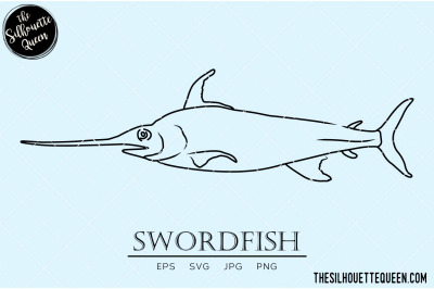 Swordfish Hand sketched&2C; hand drawn vector clipart