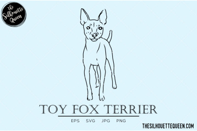 Toy Fox Terrier Hand sketched, hand drawn vector clipart