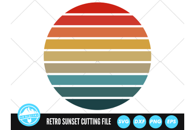 Retro Vintage Sunset SVG | Retro Vintage Sunset Cut File