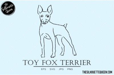 Toy Fox Terrier Hand sketched, hand drawn vector clipart