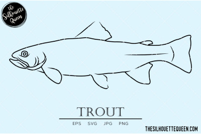 Trout Hand sketched, hand drawn vector clipart