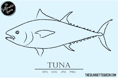 Tuna Hand sketched, hand drawn vector clipart