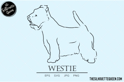 Westie Hand sketched, hand drawn vector clipart