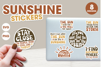 Sunshine SVG Sticker Bundle | Printable laptop stickers