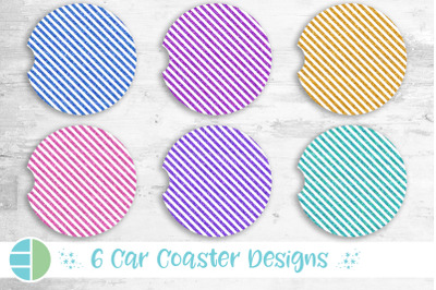 Diagonal Stripes Car Coaster Sublimation Designs
