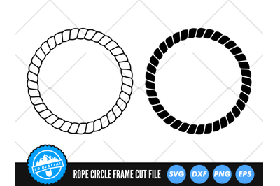 Rope Circle Frame Border SVG | Rope Circle Monogram Cut File