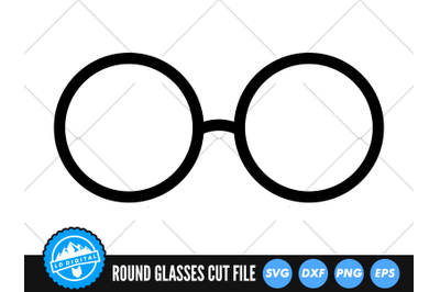 Round Glasses SVG | Eye Glasses Cut File | Eyeglasses Silhouette