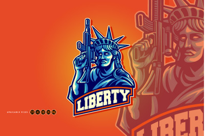 Liberty esport logo mascot gaming