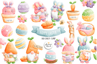 Easter gnomes clipart, bunny gnomes clipart, easter clipart, gnome spr
