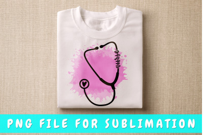 Nurse stethoscope PNG for sublimation