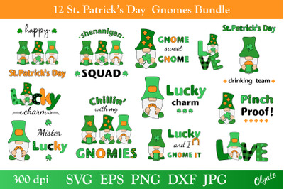 St. Patricks Day Quotes With Gnomes Bundle. St Patricks Day