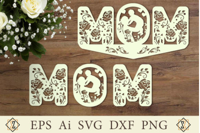 Decorative letters of the word MAMA and Toppers