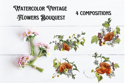 Vintage Watercolor Flowers