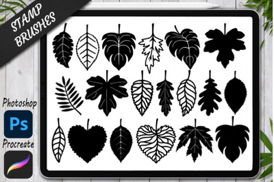 Leaves Stamps Brush for Procreate and Photoshop.