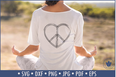 Heart Peace Cut File | Peace and Love Sign