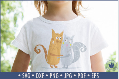 Hugging Cats Sublimation | Kitties Girl Shirt