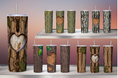 Wood Bark Tumbler Sublimation