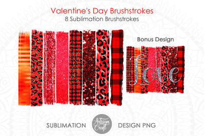 Valentine&#039;s Day Brushstrokes, love sublimation design, leopard print,