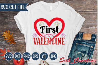 First valentine svg Design