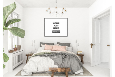 Interior scene artwork background frame mockup