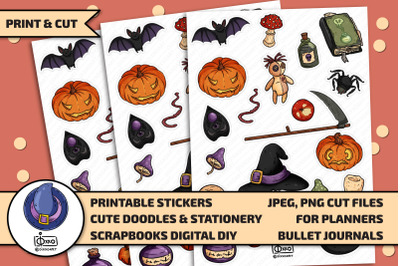 Samhain Printable Digital Stickers