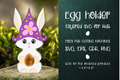 Easter Bunny in Gnomes Hat Egg Holder Template