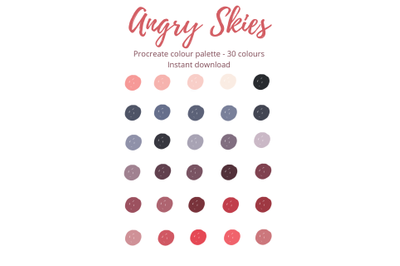 Procreate Angry Skies Colour Palette