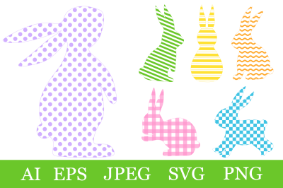 Easter Bunny ornament. Easter Bunny SVG. Bunny silhouettes