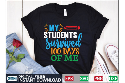 My students survived 100 days of me svg