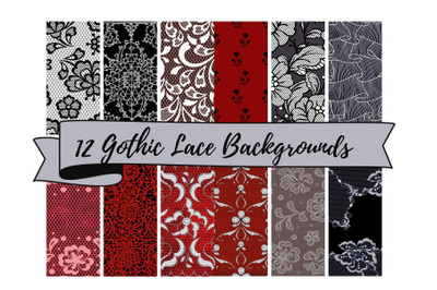 12 Gothic Valentine Background Papers 12&quot;