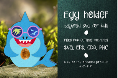 Shark with Sunglasses Egg Holder Template