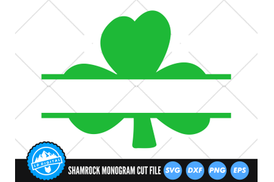 Shamrock Monogram SVG | St Patrick&amp;&23;039;s Day SVG | Clover Cut File