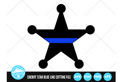 Deputy Sheriff Badge Star Blue Line SVG | Thin Blue Line Cut File