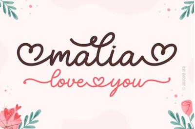 Malia Love You - Lovely Script Font