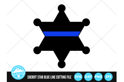 Deputy Sheriff Badge Star Blue Line SVG | Thin Blue Line Cut File