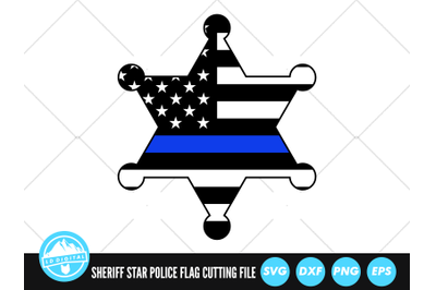 Deputy Sheriff Badge Star Police Flag SVG | Sheriff Star SVG