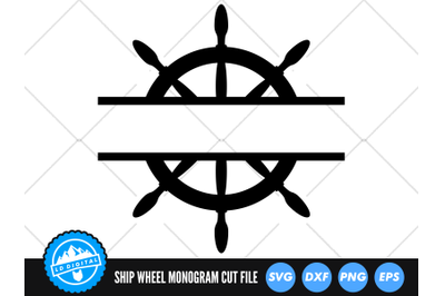 Ship Wheel Monogram SVG | Nautical Ship Wheel Cut File