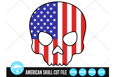 Skull American Flag SVG | USA Flag Skull Cut File | Skull SVG