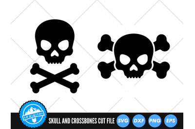 Skull Crossbones SVG | Jolly Roger Cut File | Pirate Skull SVG