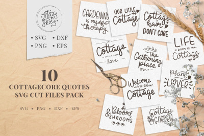 Cottagecore Quotes SVG Cut Files Pack