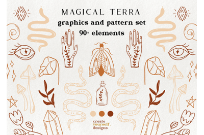 90+ magical terra design elements patterns | floral illustrations