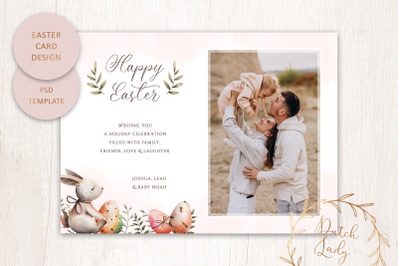 PSD Easter Photo Card Template #6