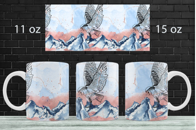 Landscape mug wrap Woodland mug sublimation Wild Mug design