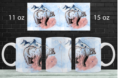 Landscape mug wrap Woodland mug sublimation Wild Mug design