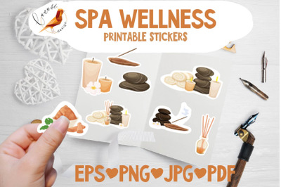 SPA WELLNESS printable stickers PNG PDF EPS